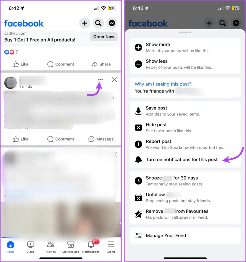 Come ricevere notifiche quando qualcuno pubblica su Facebook