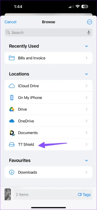 Hoe u een externe schijf op de iPhone gebruikt