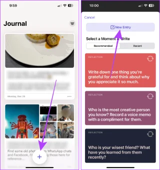 Hoe u de Journal-app op uw iPhone gebruikt
