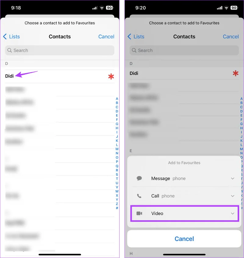 Cómo agregar o eliminar contactos de favoritos en iPhone
