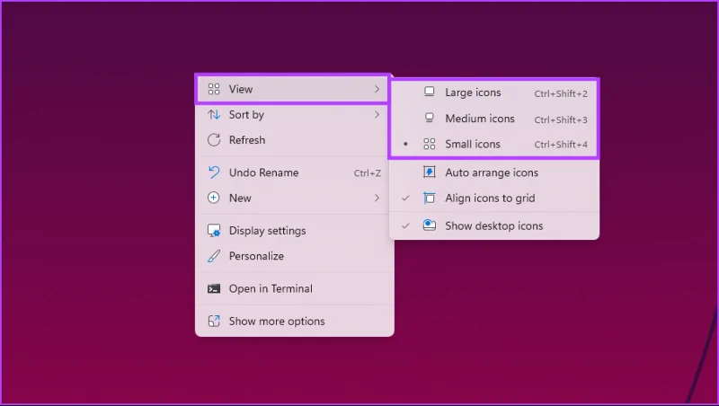 Cómo hacer que los iconos del escritorio sean más pequeños en Windows 11