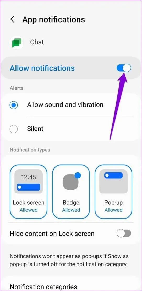 6 correzioni quando le notifiche dell'app Google Chat non funzionano