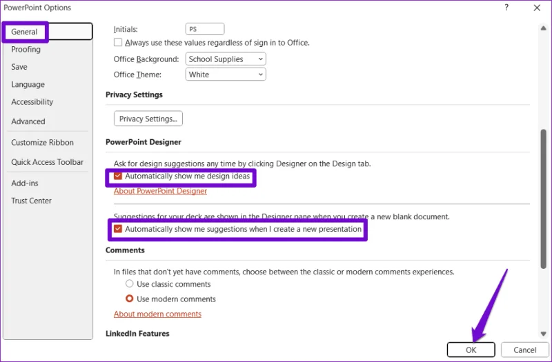 5 correções para o Designer não funcionar no Microsoft PowerPoint no Windows