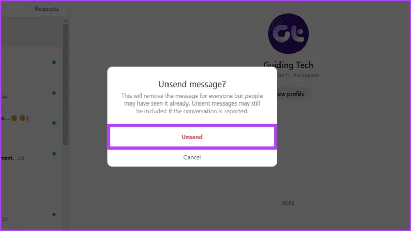 Come modificare i messaggi su Instagram
