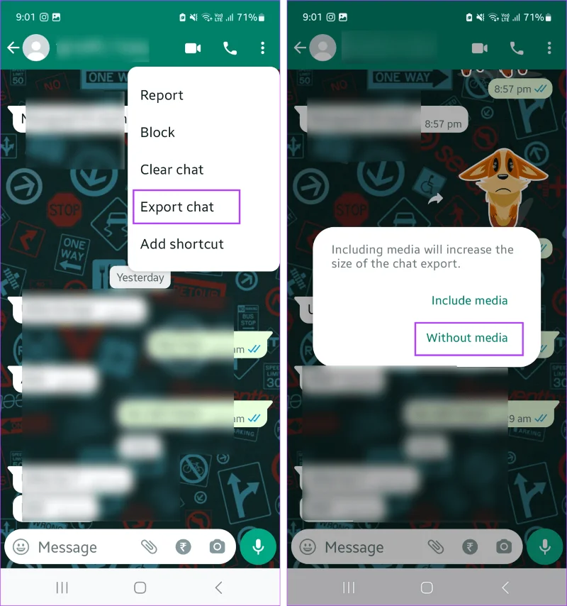 Come vedere il primo messaggio su WhatsApp senza scorrere