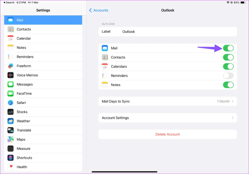 Come configurare Outlook su iPad