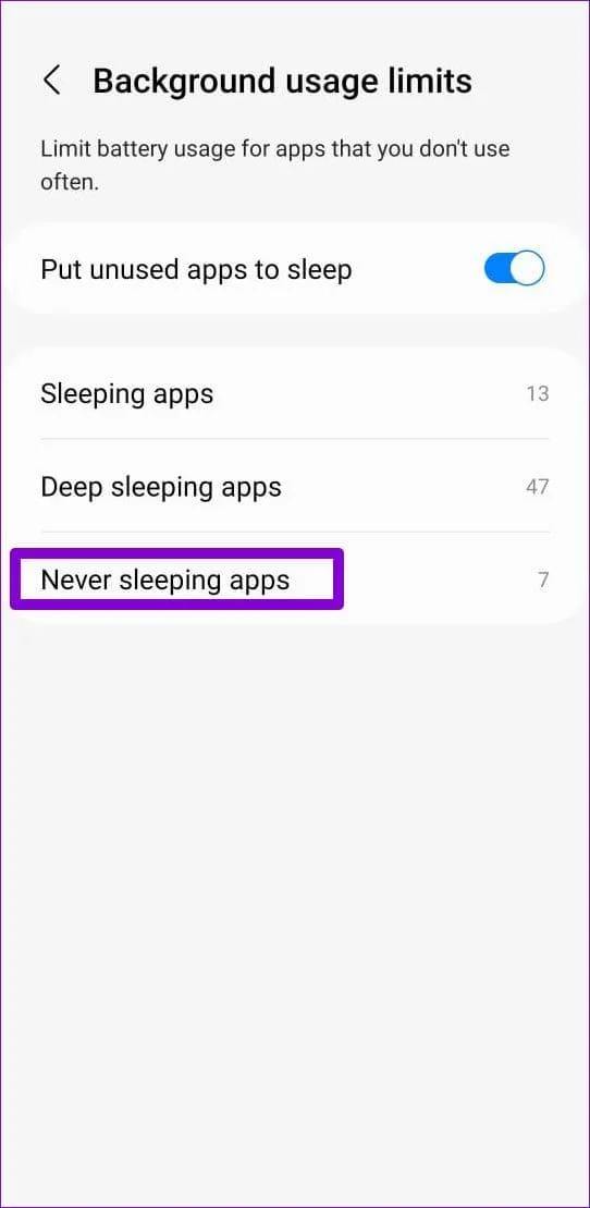 Comment gérer les applications en veille sur le téléphone Samsung Galaxy