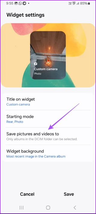 Come aggiungere un widget fotocamera personalizzato sui telefoni Samsung Galaxy
