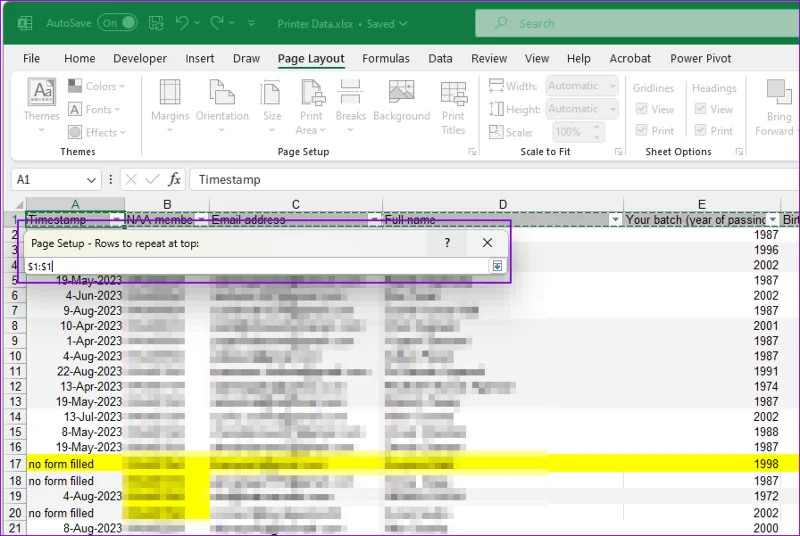 Como imprimir a primeira linha ou coluna em cada página do Excel
