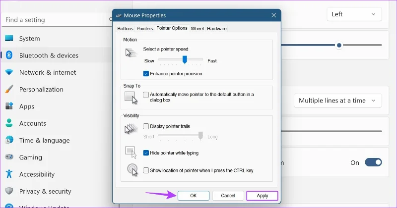 Cómo cambiar la sensibilidad del mouse (DPI) y otras configuraciones en Windows 11