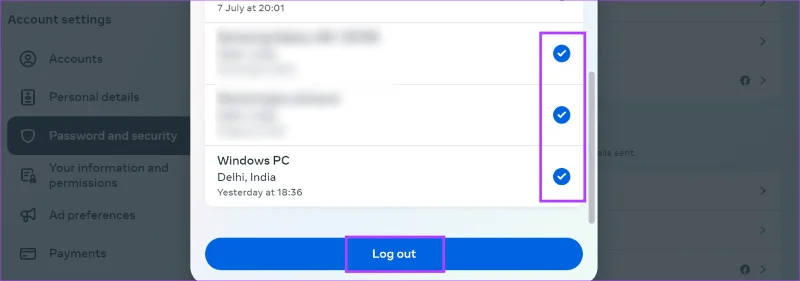 Uitloggen bij Facebook en Messenger op alle apparaten
