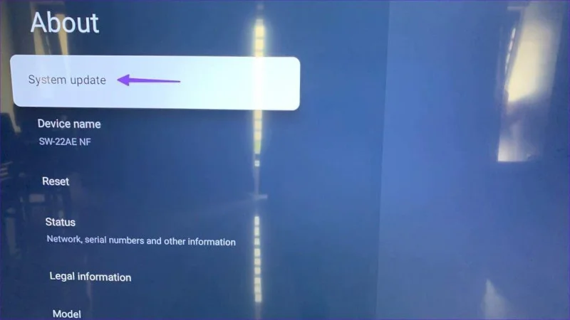 Instalação de atualização do Google TV