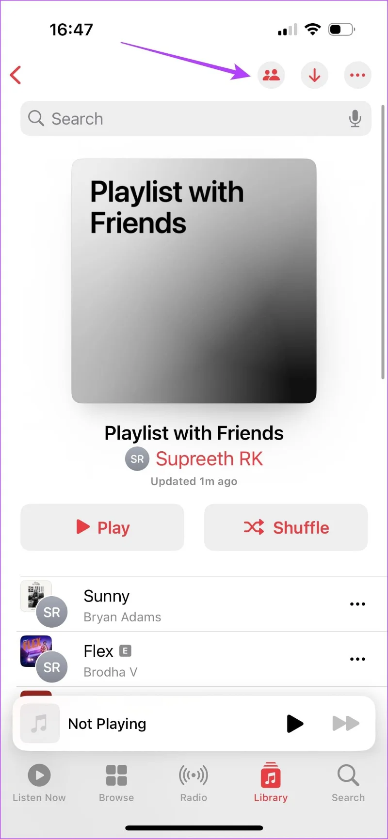 IOS 17.3: een gedeelde afspeellijst maken op Apple Music op iPhone