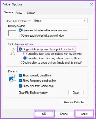 Cómo habilitar un solo clic en Windows 11 y versiones anteriores
