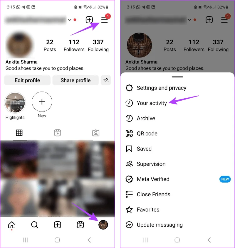 Come disattivare la cronologia dei collegamenti su Instagram