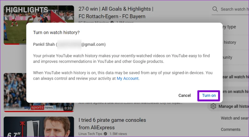 Sete maneiras principais de corrigir o histórico de exibição do YouTube que não funciona