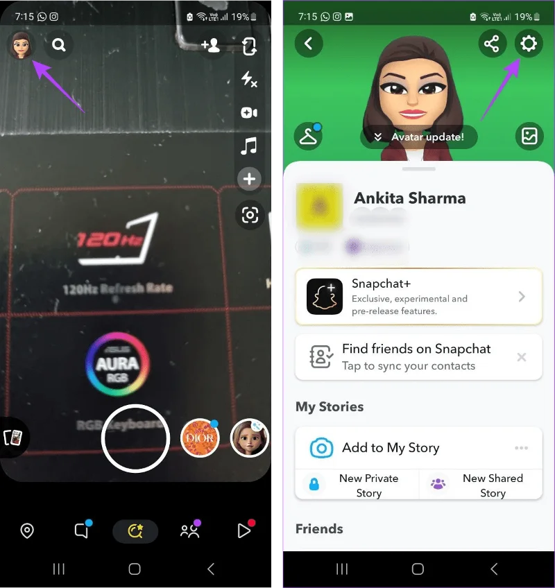 Come disattivare la notifica di digitazione su Snapchat