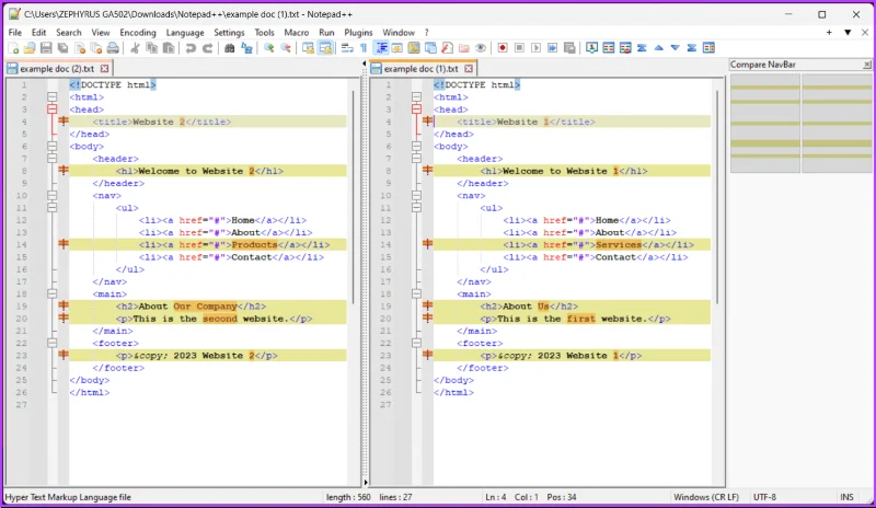 Notepad++ で 2 つのファイルを比較する方法: 総合ガイド