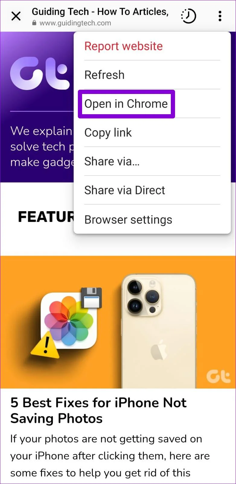 Les 7 meilleures façons de réparer les liens Instagram qui ne fonctionnent pas sur Android et iPhone