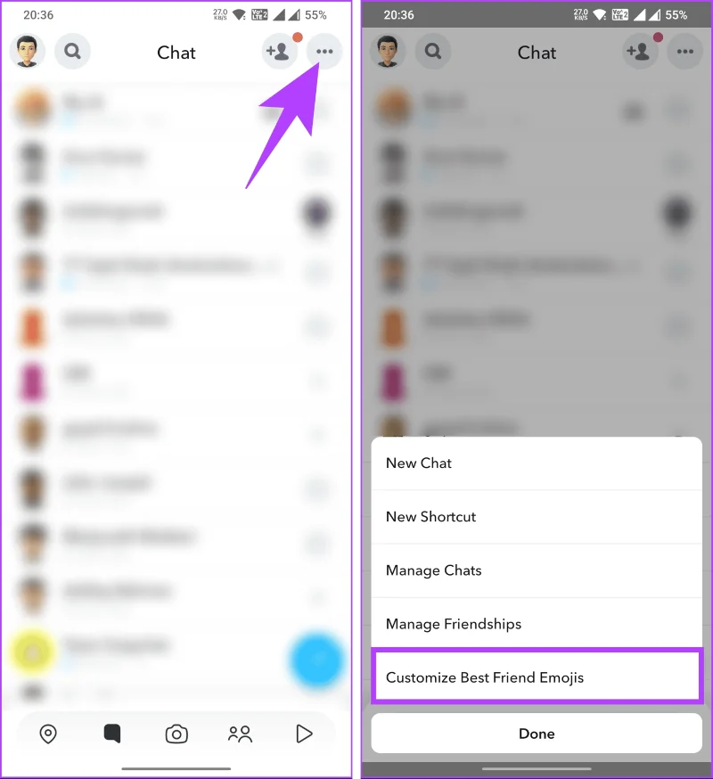 Jak zmienić emotikony znajomych na Snapchacie