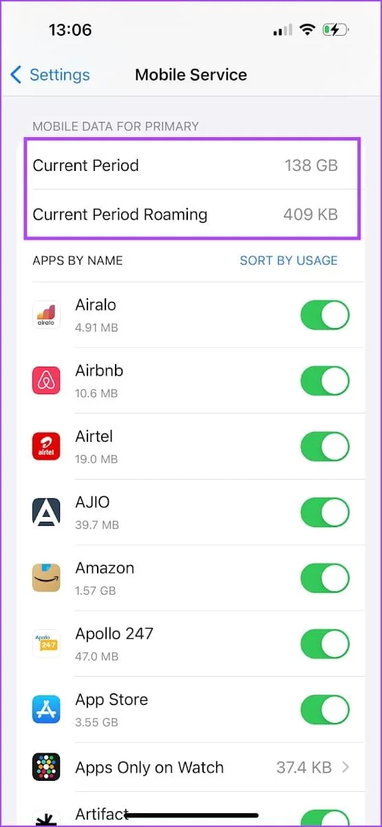 Hoe u het maandelijkse of dagelijkse gegevensgebruik op de iPhone kunt controleren