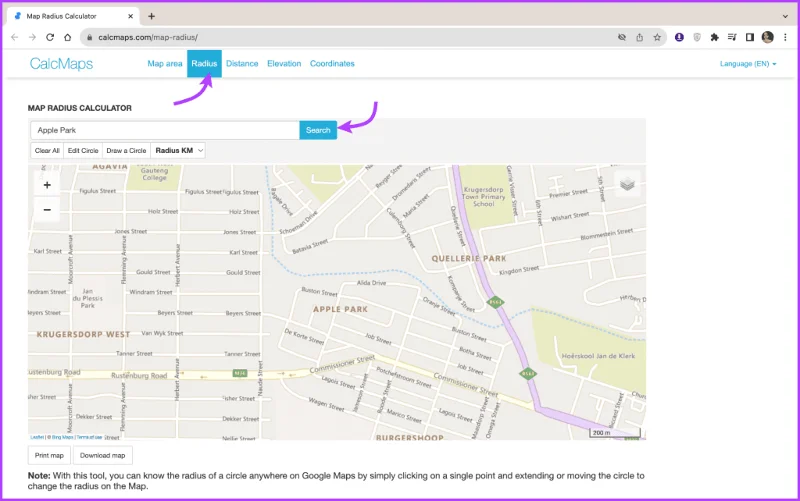 Come disegnare un raggio su Google Maps