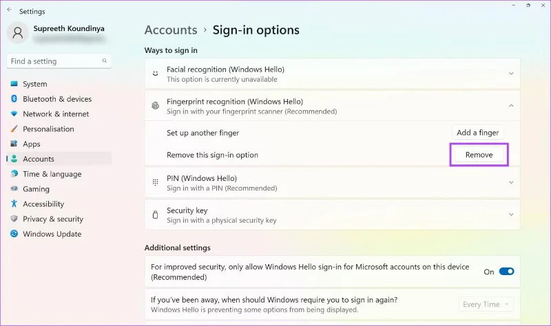 11 soluciones para la opción de huella digital de Windows Hello que no está disponible o no funciona