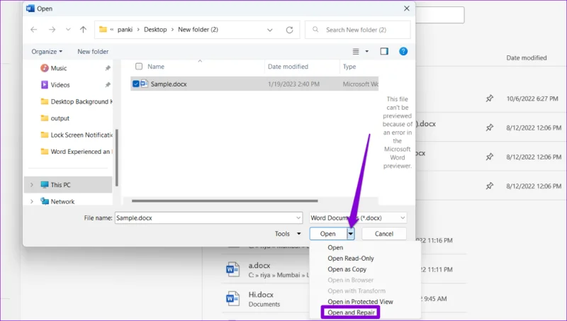 Las 7 soluciones principales para no poder seleccionar o resaltar texto en Microsoft Word para Windows