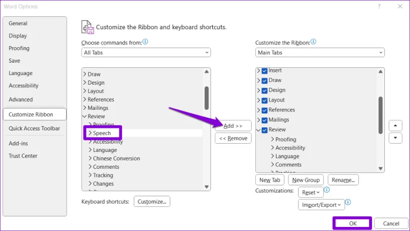 Las 7 formas principales de corregir la lectura en voz alta que no funciona en Microsoft Word para Windows