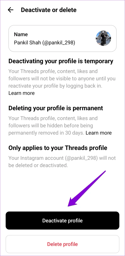 Come smettere di vedere post e notifiche dei thread su Instagram