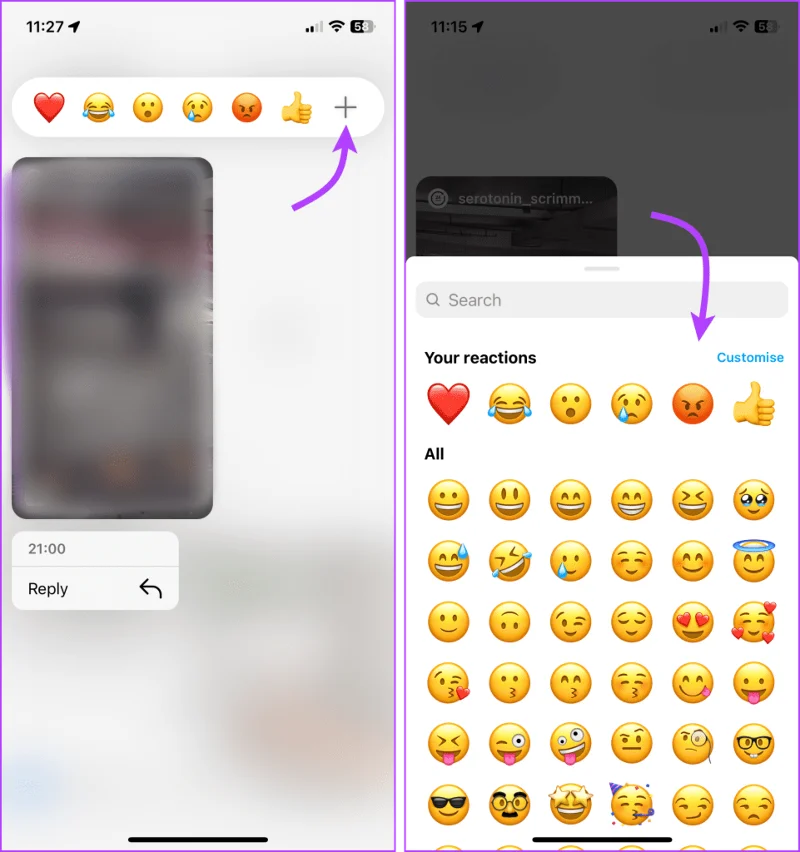 Hoe te reageren op Instagram-berichten met verschillende Emoji's