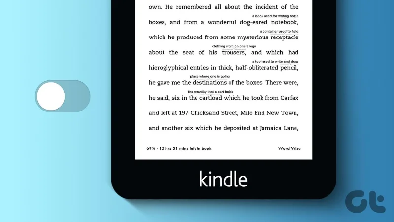 Como desativar o Word Wise em seu leitor Kindle