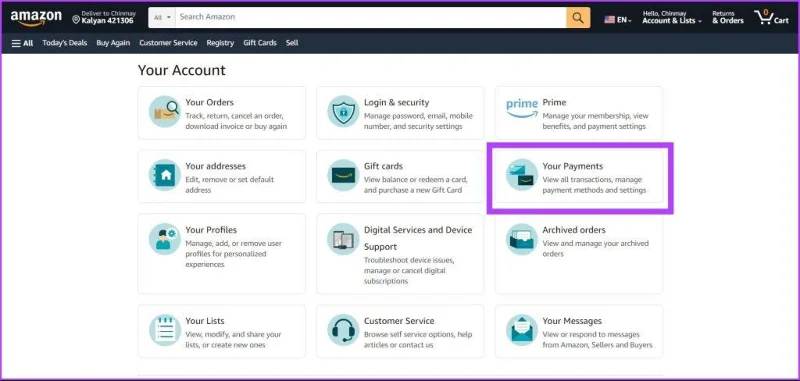 So löschen Sie eine Kreditkarte von Amazon