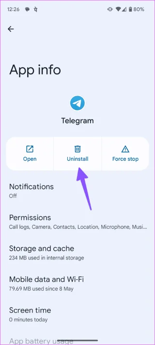 卸载 Telegram