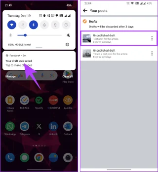 Comment trouver des brouillons sur Facebook sur mobile et ordinateur de bureau