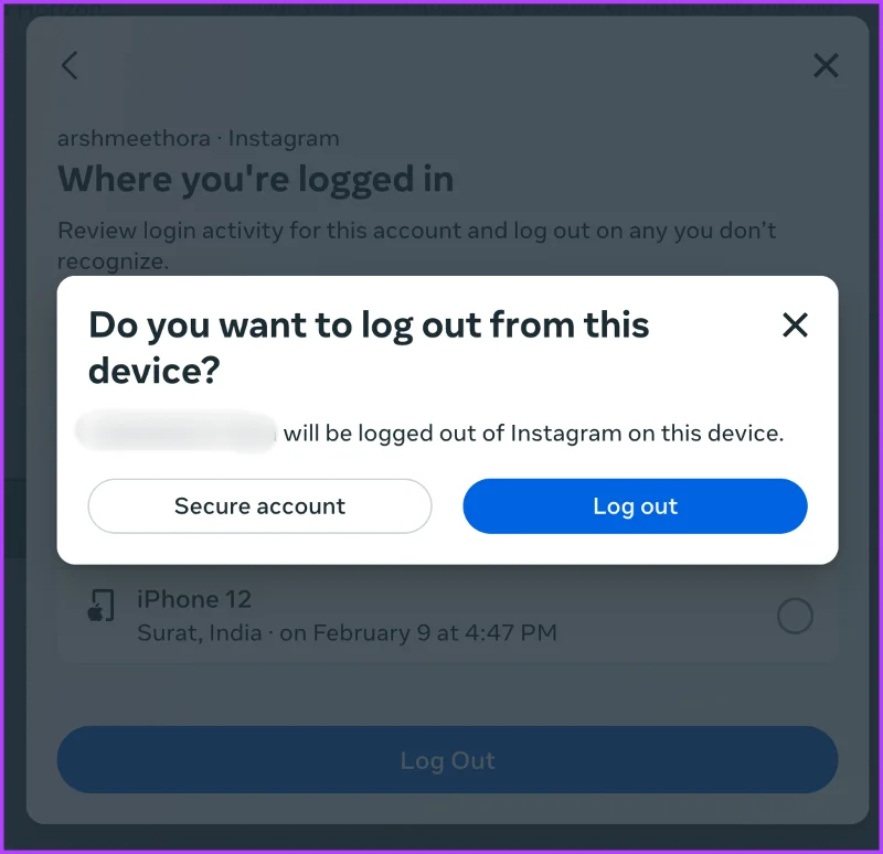 Comment examiner et supprimer des comptes Instagram d'autres appareils