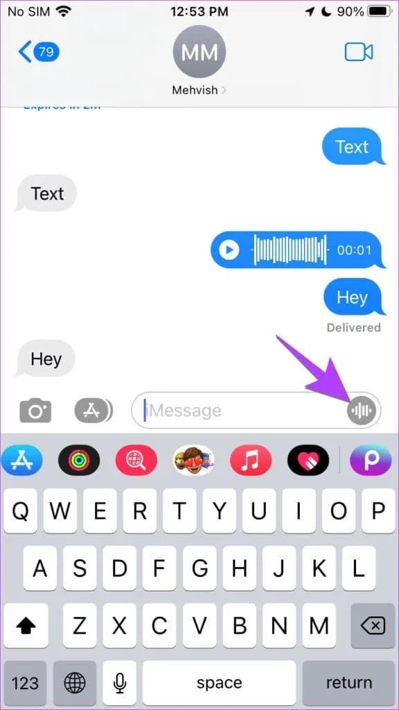 Een spraakbericht verzenden op de iPhone (iOS 17 bijgewerkt)