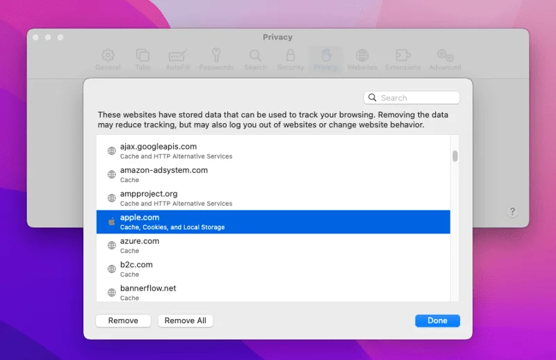 Safari: Cookies, Verlauf, Passwörter usw. löschen