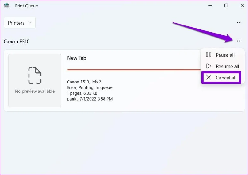 5 formas de eliminar un trabajo de impresión atascado en Windows 11