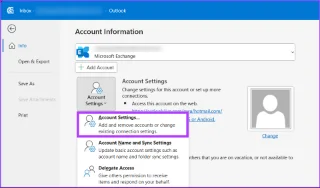 Come rimuovere un account di posta elettronica da Outlook
