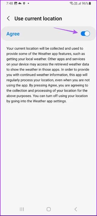 6 migliori soluzioni per la posizione non aggiornata nell'app Meteo sui telefoni Samsung Galaxy