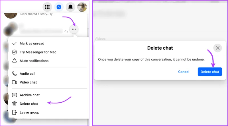 Comment supprimer les anciens messages sur Facebook Messenger des deux côtés