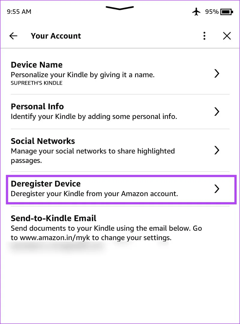 Come cambiare account Amazon su Kindle