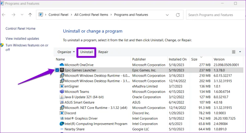 Les 5 meilleures façons de résoudre le problème ne permettent pas de désinstaller Epic Games Launcher de Windows