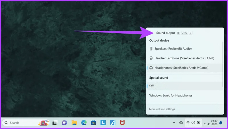 Cómo cambiar la salida de audio en Windows con una tecla de acceso rápido