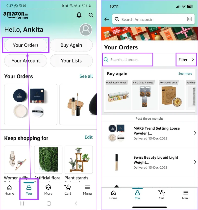 Come trovare e scaricare la cronologia degli ordini Amazon