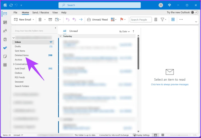 Comment récupérer un élément ou un dossier supprimé dans Outlook