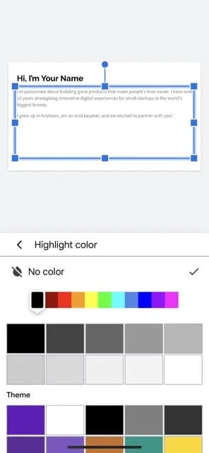Cum să evidențiezi textul în Google Slides