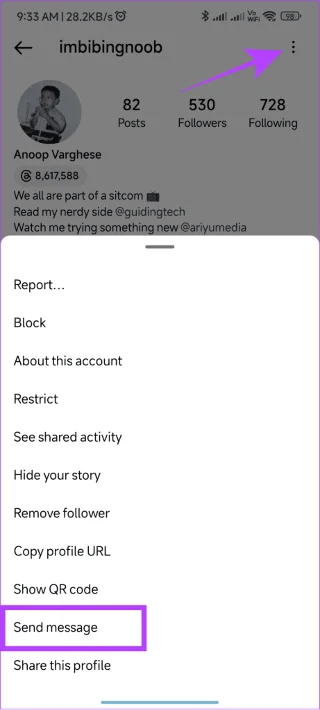 Pouvez-vous envoyer un message à un compte privé sur Instagram