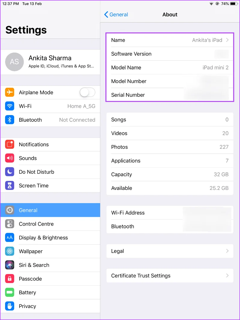 Come trovare il modello di iPad che possiedi